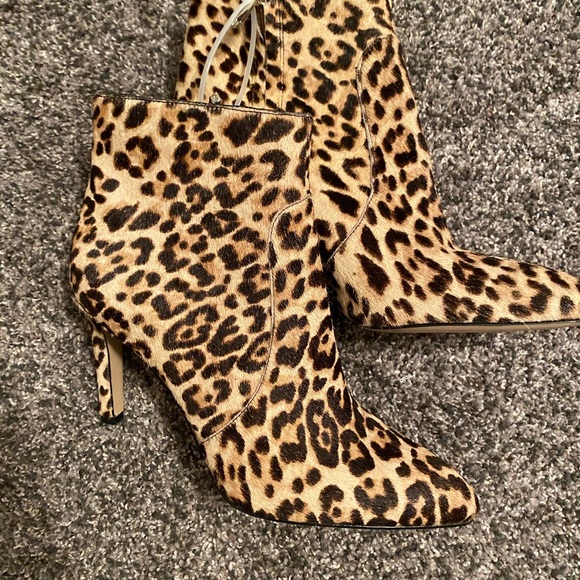 Sam Edelman Leopard Calf Hair Pointed Toe Booties - Picture 2 of 4